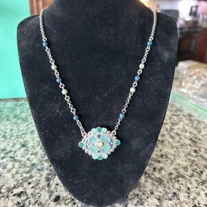 Lia Sophia Silver and Blue-Green Necklace